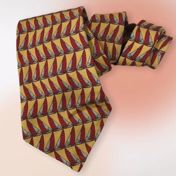 Polo by Ralph Lauren 100% Silk Sailboat Tie - Picture 1 of 8